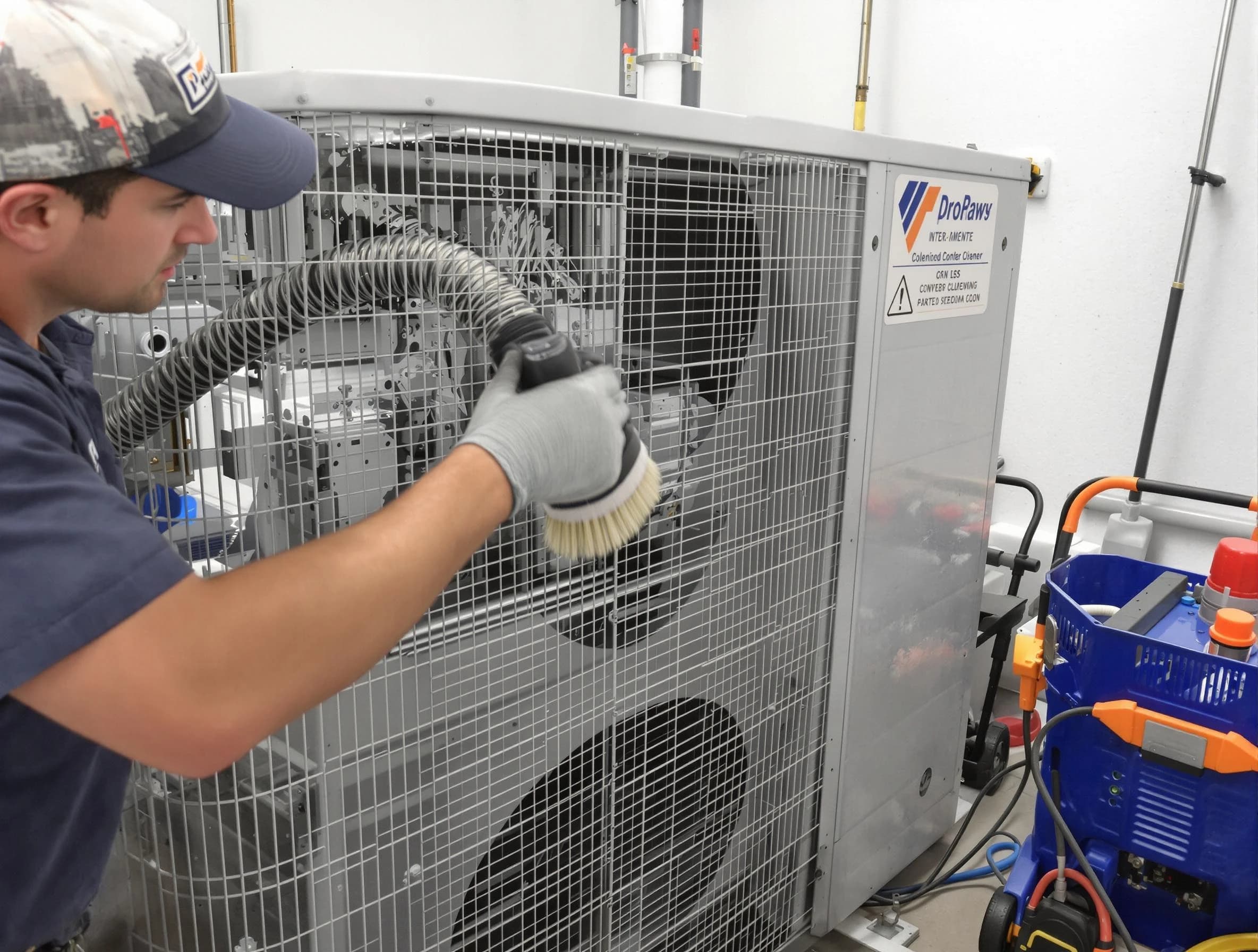 Denver Air Duct Cleaning specialist performing precision AC coil cleaning for improved system performance in Denver