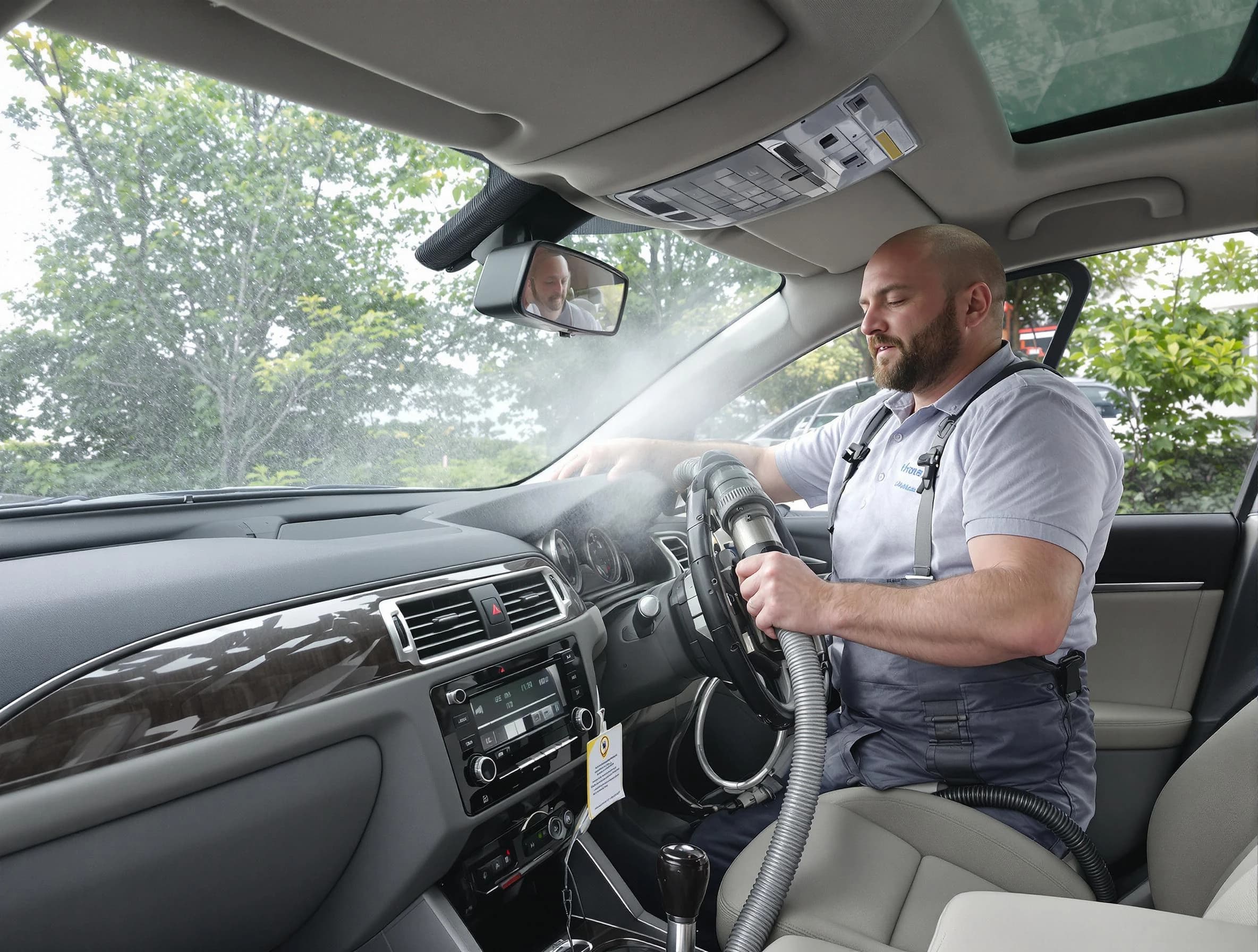 Denver Air Duct Cleaning specialist performing professional car duct cleaning in Denver