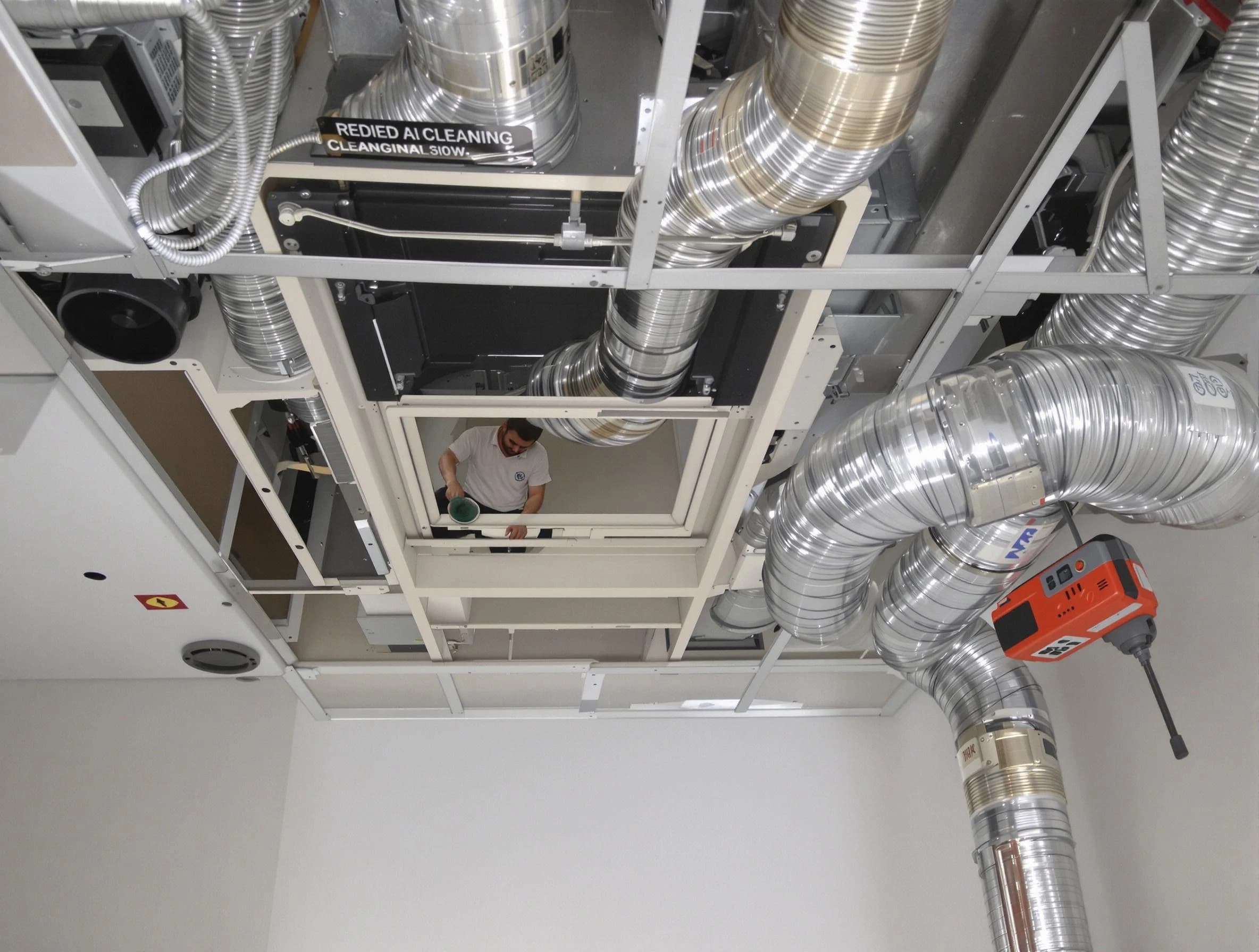 Denver Air Duct Cleaning technician performing detailed central duct system cleaning in Denver