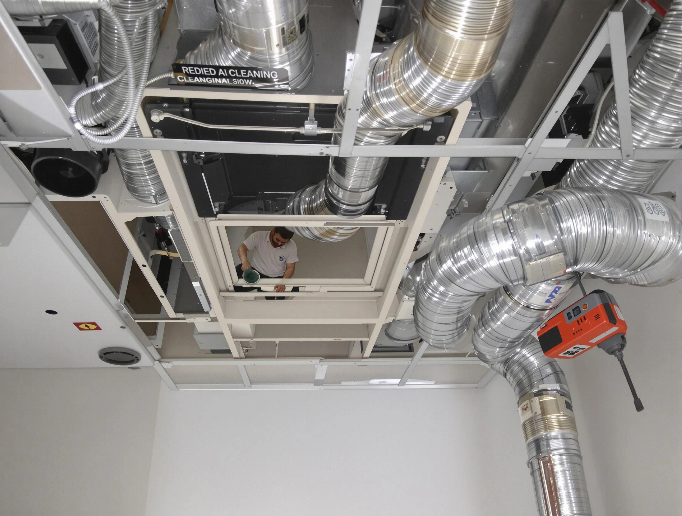 Denver Air Duct Cleaning technician performing detailed central duct system cleaning in Denver